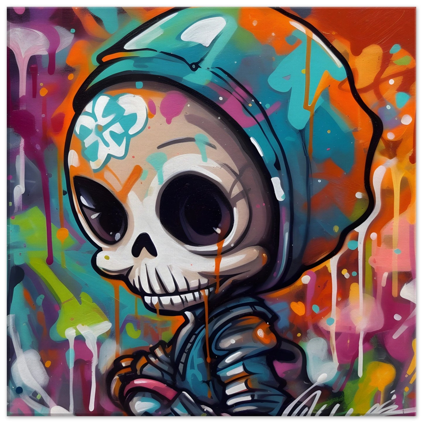 Streetart Sad Skull