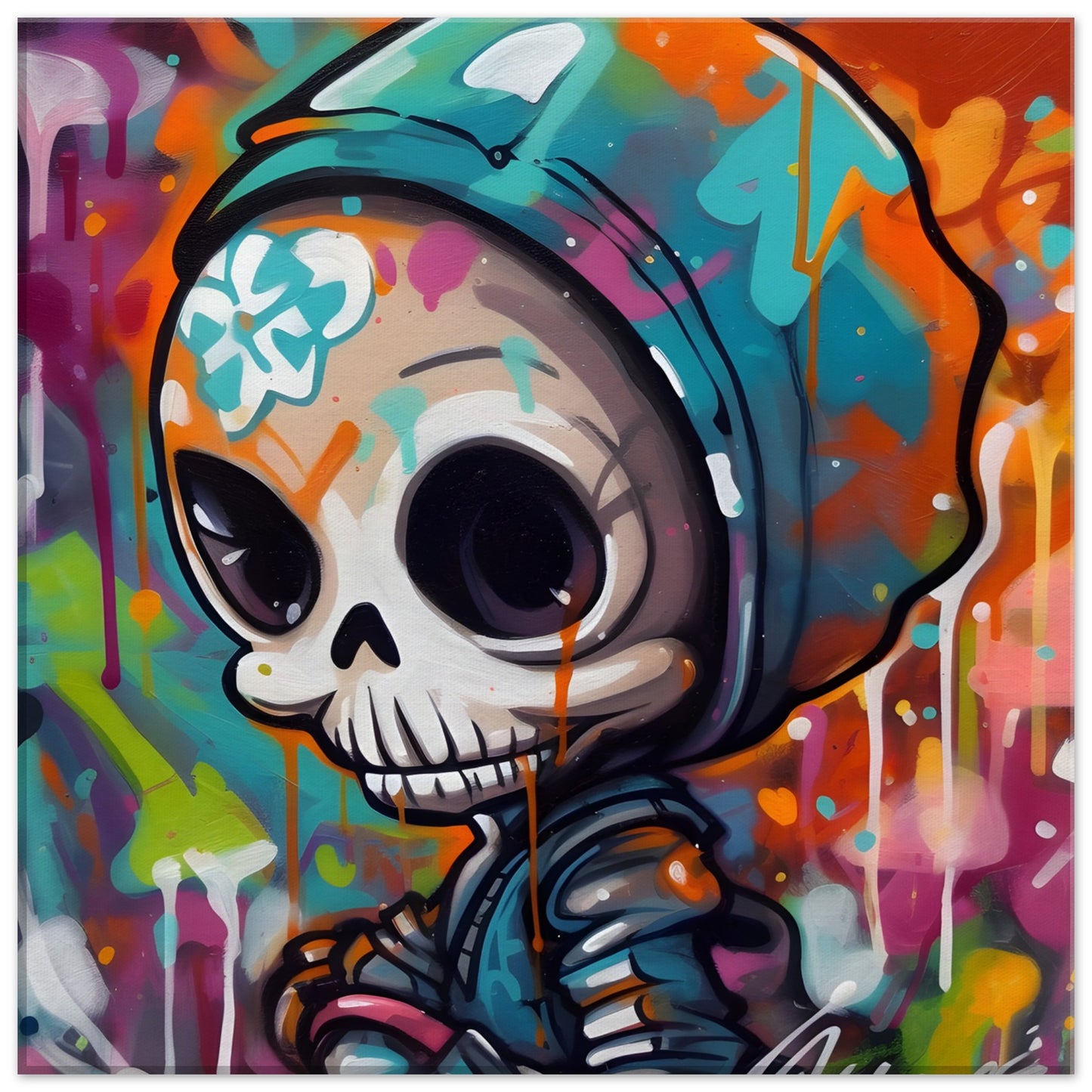 Streetart Sad Skull